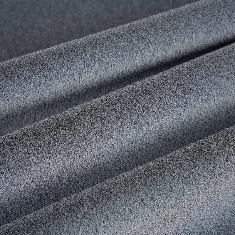 Tissus en velours doux tricotés gris Warp